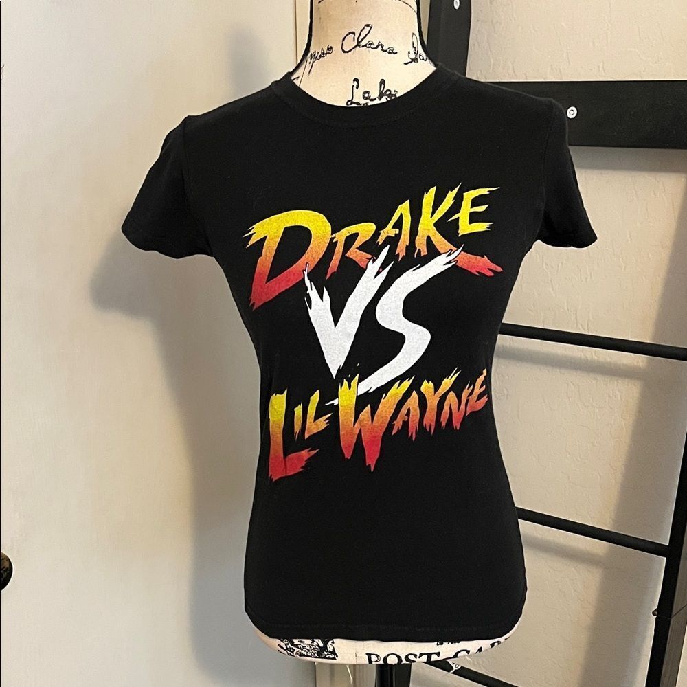 Drake VS Lil Wayne Black Graphic Pullover T-Shirt Music Concert